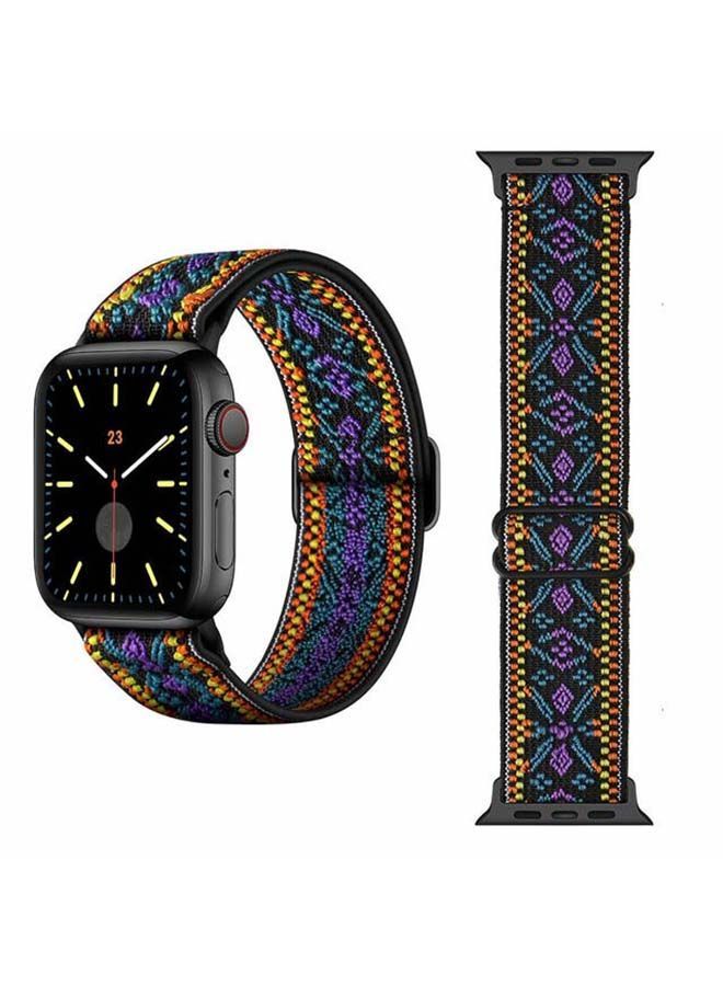 NIBEMINENT Funky Adjustable Braided Solo Band For Apple Watch Series 6/SE/5/4/3/2/1 44/42mm Flora Purple 