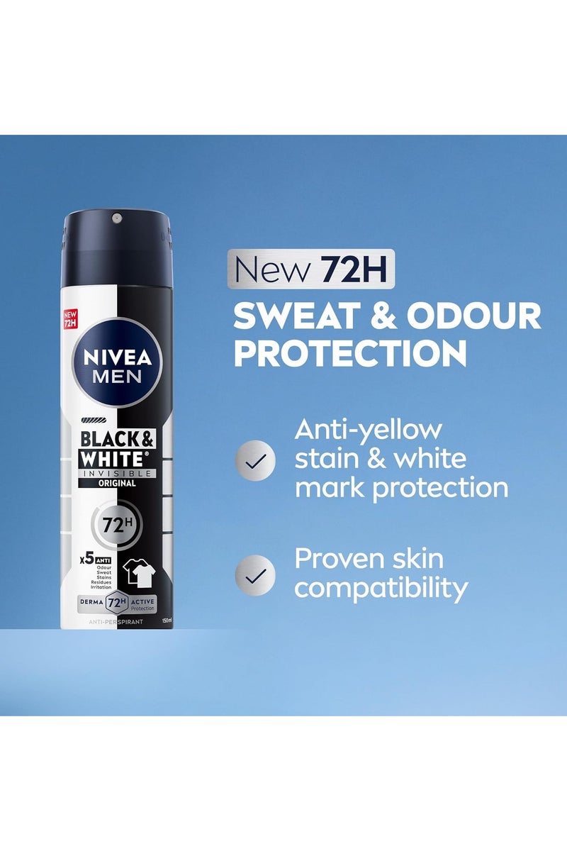 Nivea Black And White Invisible Antiperspirant Deodorant Spray Pack Of 3 - Image 3
