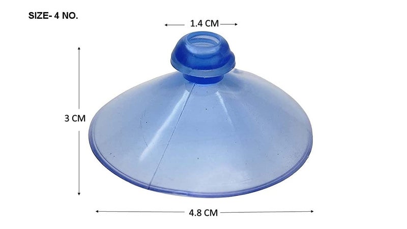 RAB Rubber Glass Shelf Button Suction Cup - Code Vacuum Butt 4 no - (Transparent) - Pack of 60 Piece - Image 3
