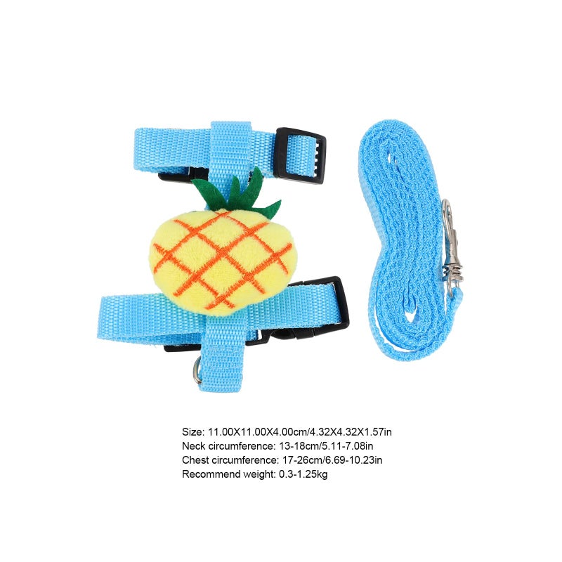 Small Cat Harness Leash Set Pineapple Pattern Adjustable Soft For Safe Walking Travel - Image 3