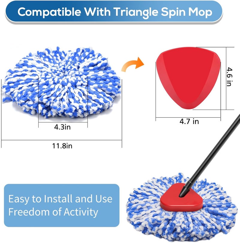 Caehomly 4 Pack RinseClean Spin Mop Replacement Head Spin Mop Refills Compatible with O Ceda RinseClean Dual System, Microfiber Mop Easy Cleaning Floor Head Mop for Floor Cleaning RinseClean 2 Tank System - Image 4