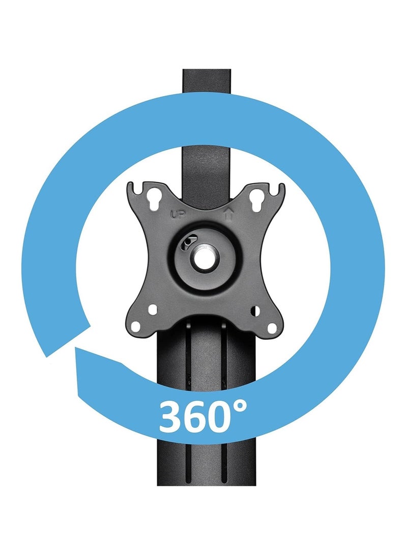 NEWSTAR Single Monitor Desk Stand – Height Adjustable VESA Mount for 17–32″ Screens (up to 7 kg) – Freestanding Black Monitor Arm / Ergonomic Tilt, Swivel & Rotation - Image 5