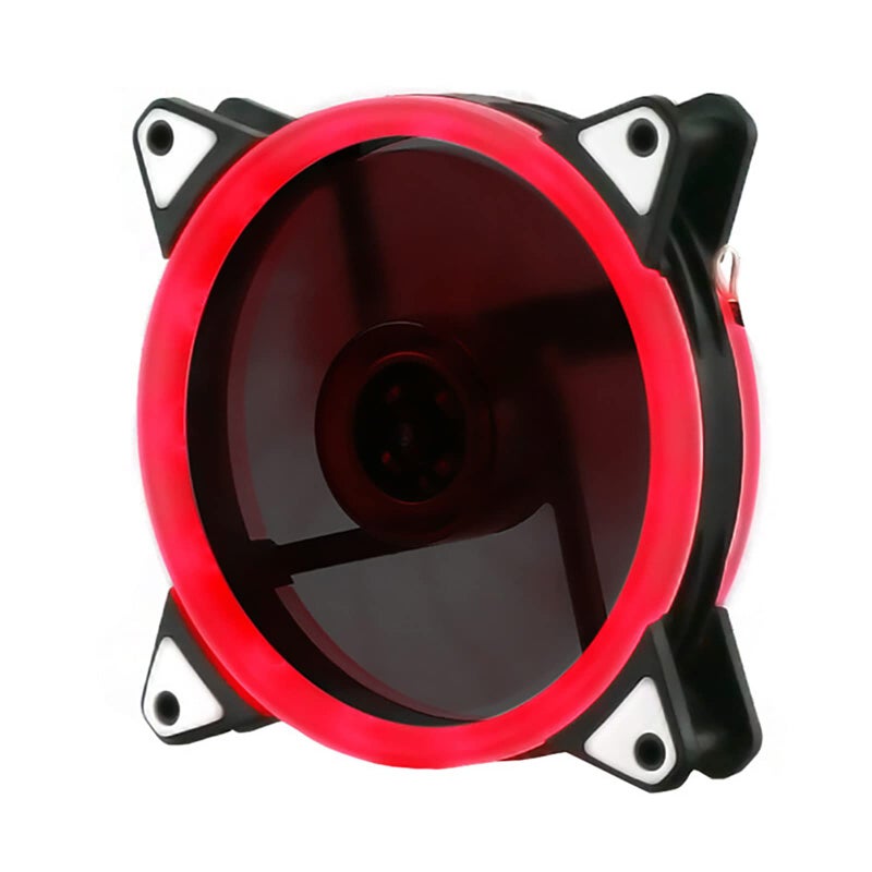 Red RGB PC Case Fan 120mm 4Pin 3Pin Silent Cooling Fan with LED Lights for Desktop Computer - Image 2