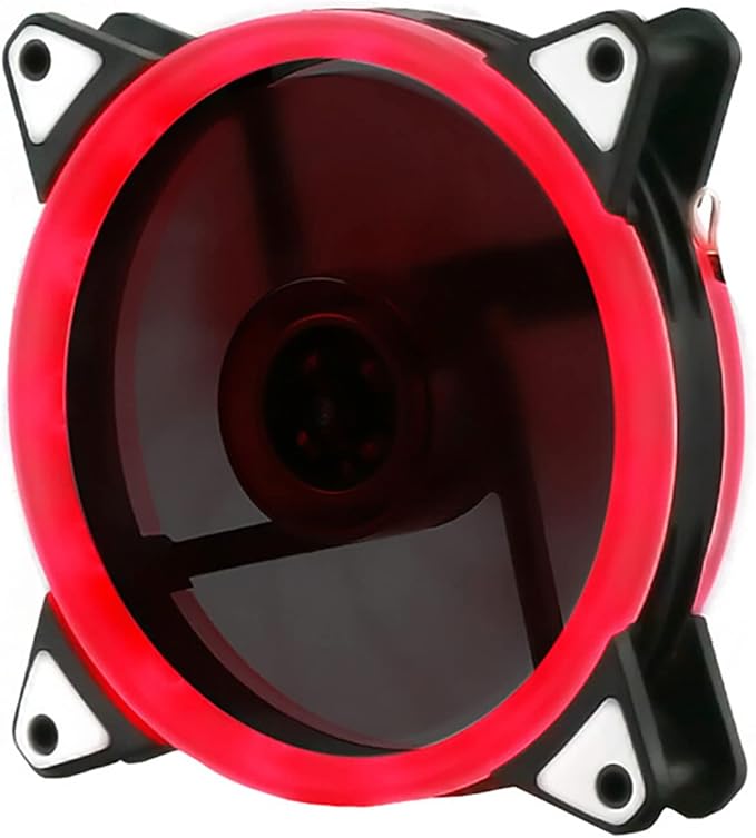 Red RGB PC Case Fan 120mm 4Pin 3Pin Silent Cooling Fan with LED Lights for Desktop Computer - Image 1