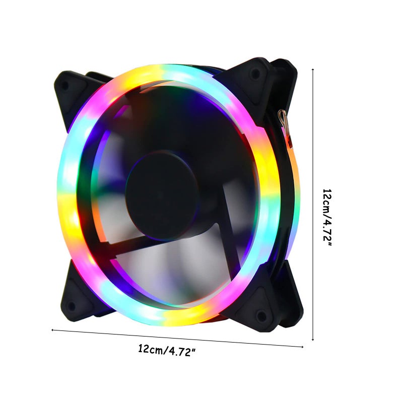 Red RGB PC Case Fan 120mm 4Pin 3Pin Silent Cooling Fan with LED Lights for Desktop Computer - Image 4