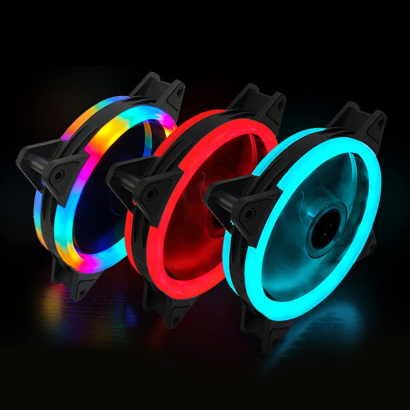 Red RGB PC Case Fan 120mm 4Pin 3Pin Silent Cooling Fan with LED Lights for Desktop Computer - Image 3