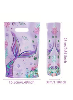 Zeemey 30pcs Mermaid Handbags, Plastic Gift Bags Candy Snack Bags Party Gifts Filling Supplies, Underwater Mermaid Themed Candy Snack Gift Packaging Bag, Birthday Party Youngsters Shower Party Supplies Decoration  - Image 2