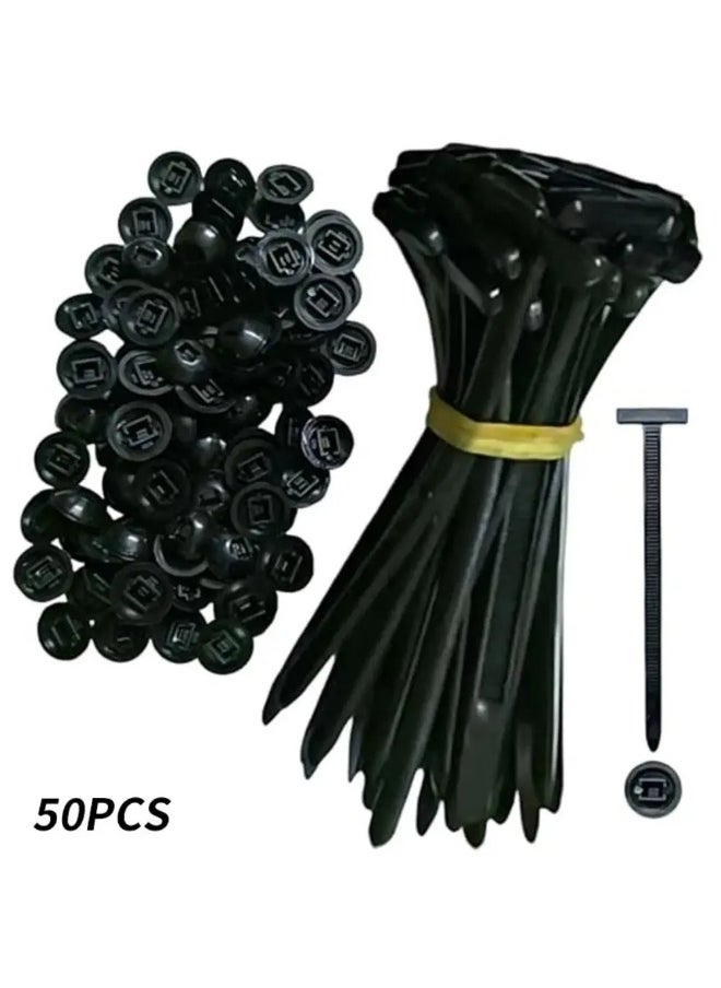 AGYAONE 50Pcs Heavy Duty Nylon Universal Cable Tie Buckle Durable Wear-resistant Self-locking Zip Ties Lightweight Portable  - Image 5