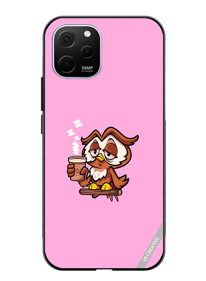 VR CREATIVE Protective Case Cover For Huawei Enjoy 50z Sleepy Owl Design Multicolour - Image 1