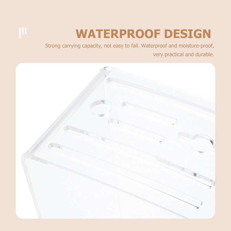 Garneck 5mm Thick Acrylic Cutter Storage Stand and Multifunctional Kitchen Knife Holder Rack for Household Countertop Organization - Image 5