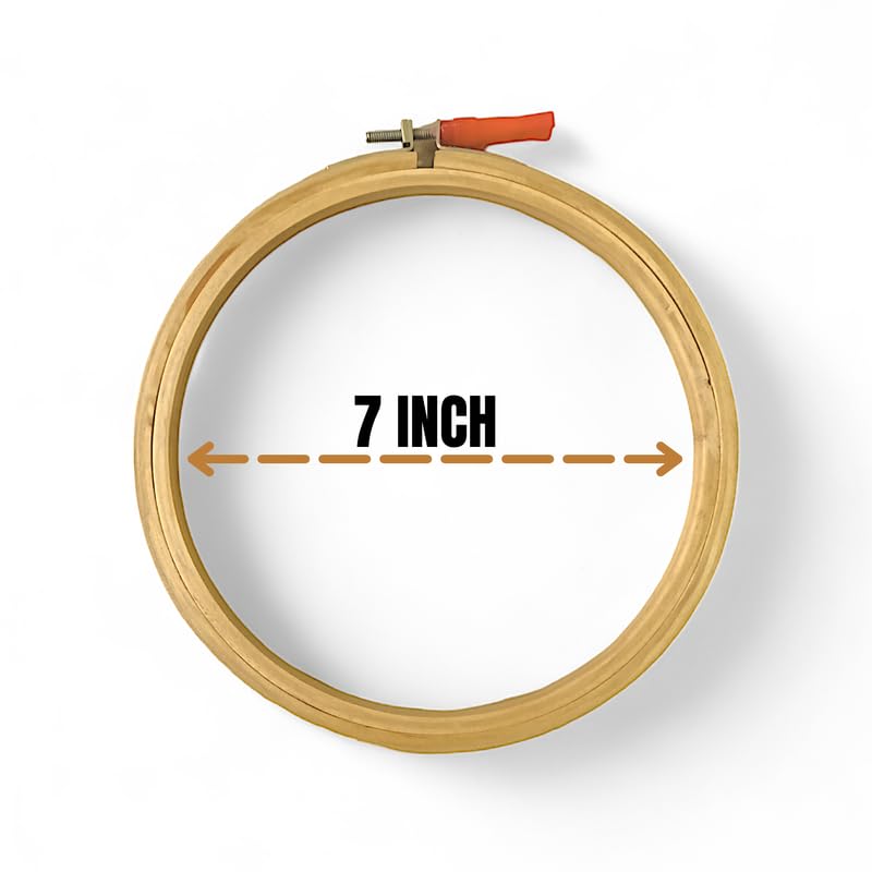 ADW CRAFT'S 7 INCH Embroidery Wooden Hoop(3 PLY, Pack of 3),Wooden Hoop Ring for Embroidery Kit,Wooden Embroidery Hoop Ring Frame,Wooden Frames for Craft Hoop Frame,Mini Wooden Hoop,Hand Embroidery Frame Wooden  - Image 2