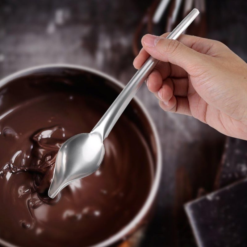 Chazcool Stainless Steel Saucier Drizzle Spoon, Sauce Spoon with Tapered Spout, Chocolate Drizzle Tool for Decorating Plate - Image 3