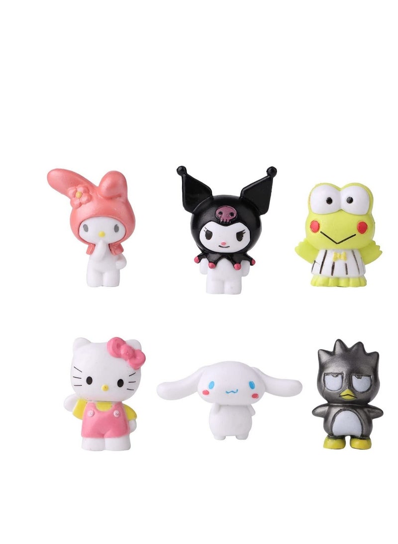 6 Pack C ute Lovely Characters Figurines Mini Animal Figure for Cake Topper, Kids Birthday Party Supplies Decorations, Bouquet, Charms, Cake pan, Plant Etc - Image 1
