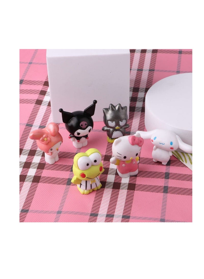 6 Pack C ute Lovely Characters Figurines Mini Animal Figure for Cake Topper, Kids Birthday Party Supplies Decorations, Bouquet, Charms, Cake pan, Plant Etc - Image 3