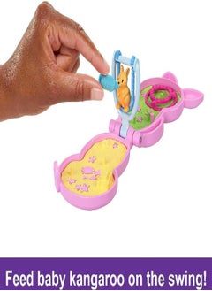 Polly Pocket Polly Pocket 2-In-1 Travel Toy Playset, Animal Toy with 2 Dolls & Accessories, Mama & Joey Kangaroo Purse Large Compact  - Image 3