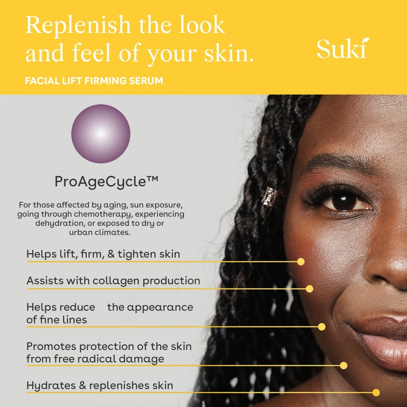 Suki Anti Aging Face Serum: Facial Lift Firming Serum - Plumping Day & Night Anti Wrinkle Serum for Face Skin Care with Hydrating Hyaluronic Acid, Retinol Alternative Bakuchiol, Plant Stem Cells 1oz. - Image 3
