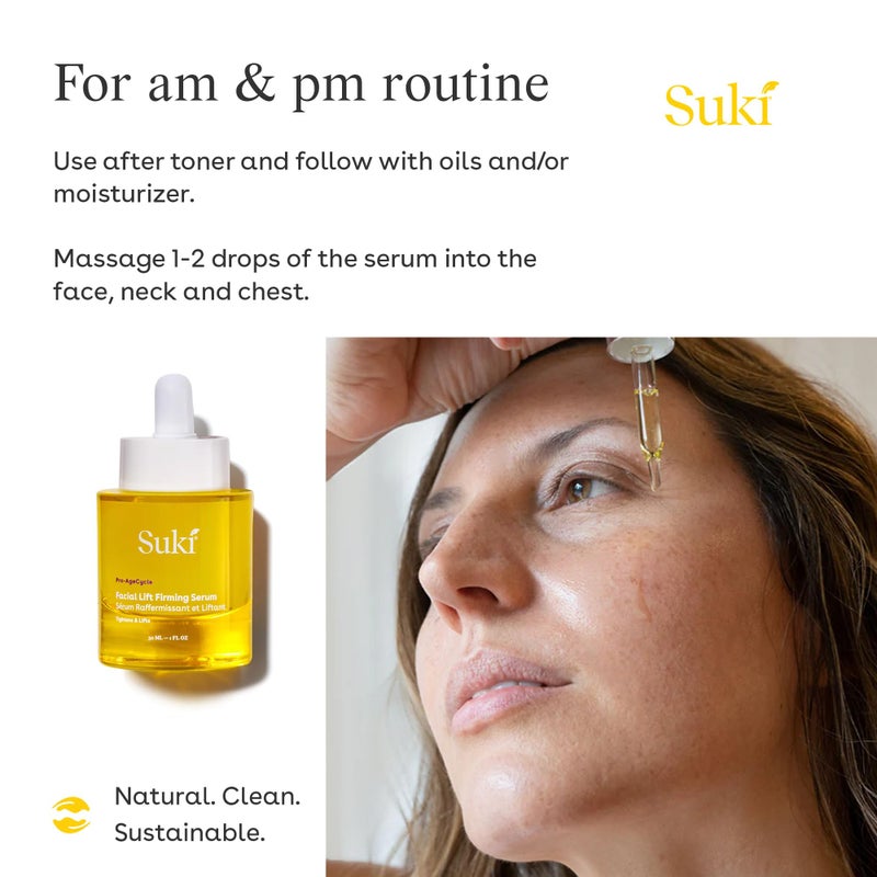 Suki Anti Aging Face Serum: Facial Lift Firming Serum - Plumping Day & Night Anti Wrinkle Serum for Face Skin Care with Hydrating Hyaluronic Acid, Retinol Alternative Bakuchiol, Plant Stem Cells 1oz. - Image 4