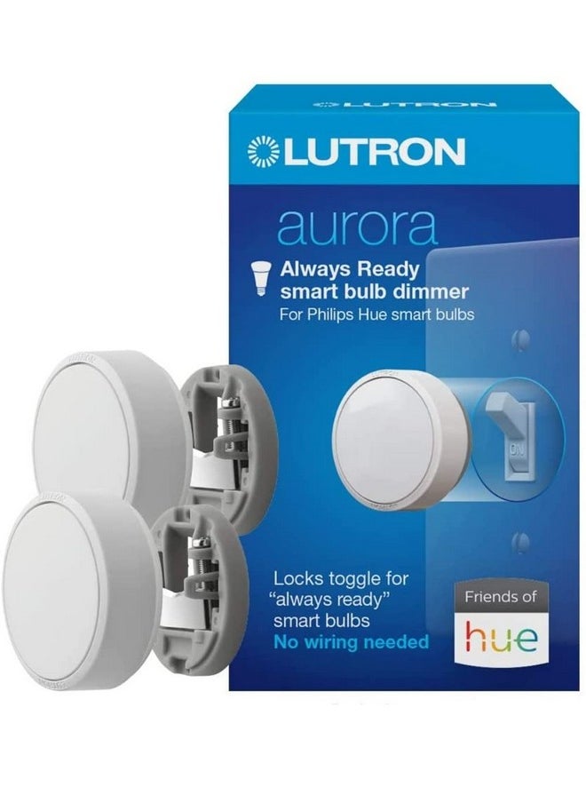 LUTRON Lutron Aurora Smart Bulb Dimmer Switch (2 Pack) | for Philips Hue Smart Bulbs | Z3-1BRL-WH-L0-2 | White  - Image 1