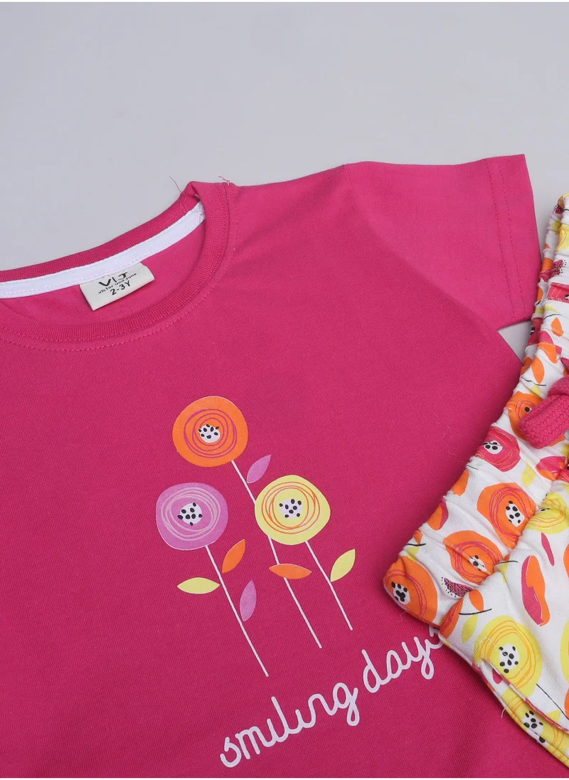 victor and jane Victor and Jane - Printed T-shirt and Shorts Pyjama Set