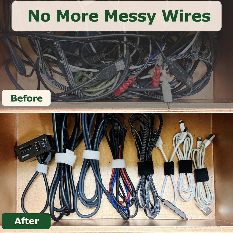 Ecohomes 1 Inch X 30 Ft Cable Ties Wrap  Double Sided Hook And Loop Straps Roll Tape  Self Gripping Strips For Cable & Cord Management Home & Office Organization  Heavy Duty Wire Tie Band Wraps - Image 2