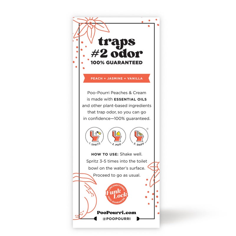 Poo-Pourri بخاخ المرحاض بيو-بورري قبل الاستخدام، خوخ وكريمة، 2 أونصة سائلة - خوخ، ياسمين وفانيليا - Image 5