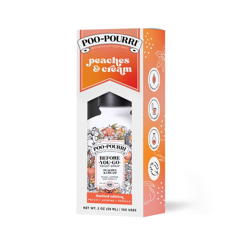 Poo-Pourri بخاخ المرحاض بيو-بورري قبل الاستخدام، خوخ وكريمة، 2 أونصة سائلة - خوخ، ياسمين وفانيليا - Image 4