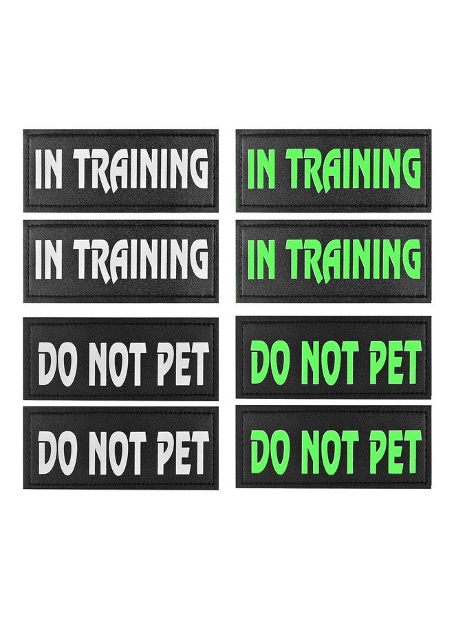 JIABEIUS 4 Pcs DO NOT PET Dog Harness Patches with Hook Backing, in Training Patch Tactical Dog in Training Harness, Reflective and Removable Tags (6.2 X 1.9) Inch - Image 1