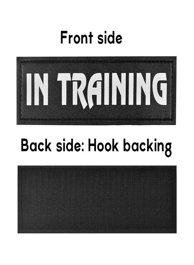 JIABEIUS 4 Pcs DO NOT PET Dog Harness Patches with Hook Backing, in Training Patch Tactical Dog in Training Harness, Reflective and Removable Tags (6.2 X 1.9) Inch - Image 4