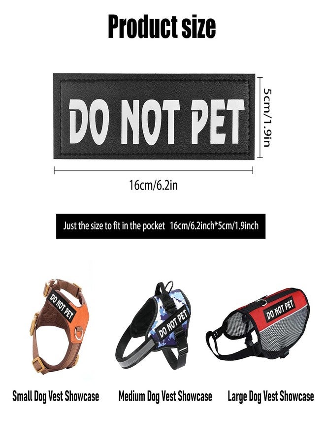JIABEIUS 4 Pcs DO NOT PET Dog Harness Patches with Hook Backing, in Training Patch Tactical Dog in Training Harness, Reflective and Removable Tags (6.2 X 1.9) Inch - Image 2