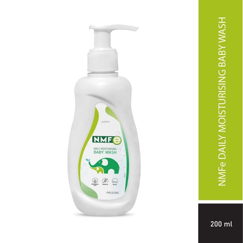 NMFe Moisturising Baby Wash I Enriched With Aloe Vera, Oat Milk & Vitamin E I Suitable For Newborns I Paraben Free I Skin-matching pH I Dermatologically Tested 200ml - Image 2