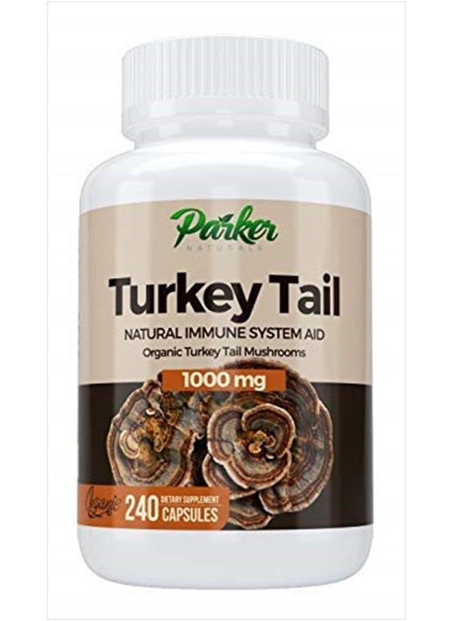 Parker Naturals - Premium Organic Turkey Tail Mushroom Capsules Supports Immune System Health. Nature's Original Superfood. 240 Capsules … - Image 1