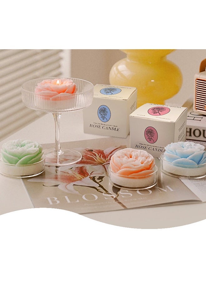 Rose Candle Ladies Gift, Long-Lasting Soy Wax Scented Candle, Room Decoration Lovely Flower Shaped Scented Candle for Home Office, Spa Room Decoration, Aesthetic Decoration (Berlin Maiden, 2.5 inches) - Image 3