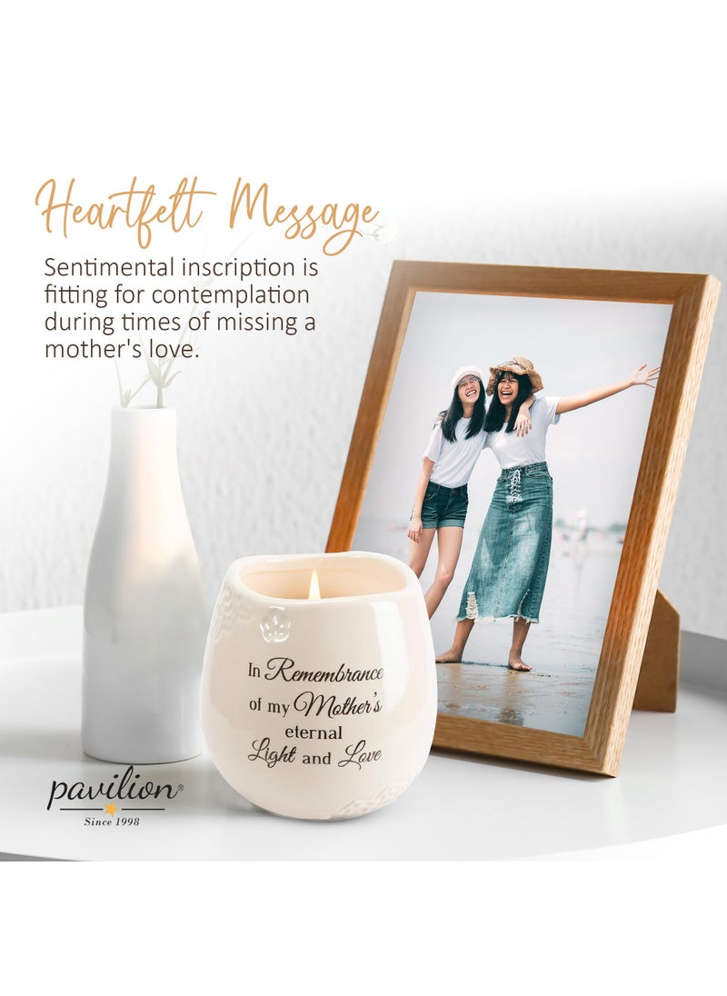 Pavilion Gift Compan Pavilion Light Your Way Memorial Ceramic Vessel - 100% Soy Wax Candle with ""In Remembrance Of My Mother's Eternal Light And Love"" Text  Decorative Soy Filled Candle  Scent of Tranquility  8 oz  White  - Image 2