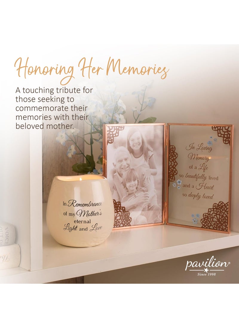 Pavilion Gift Compan Pavilion Light Your Way Memorial Ceramic Vessel - 100% Soy Wax Candle with ""In Remembrance Of My Mother's Eternal Light And Love"" Text  Decorative Soy Filled Candle  Scent of Tranquility  8 oz  White  - Image 5