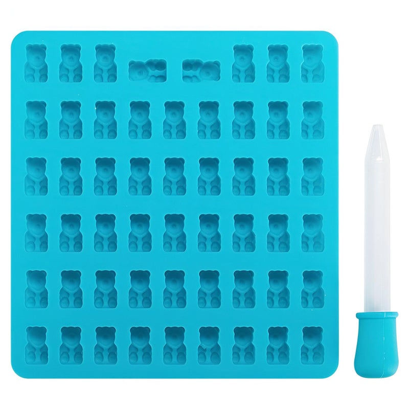 Gummy Bear Silicone Molds - Non-stick Food Grade Silicone Molds for Making Fun and Delicious Chocolate Gummy Candy at Home, Perfect for Dessert Lovers with Dropper