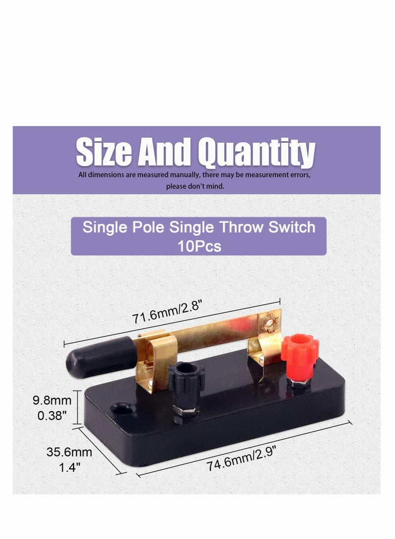 10Pcs Single Pole Single Throw Switch Kit,  for Physics Laboratory, School Electronic Experimenting - Image 4