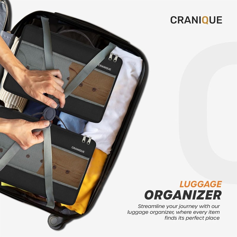 Cranique Packing Cubes for Travel Organizer, Storage Bag, Packing Bag for Clothes, Essential Pouch, Travel Organizer for Men & Women Pack of 6 (Cube1-Black-Pack6) - Image 5