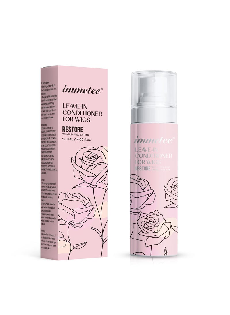 Immetee Immetee Synthetic Wig Leave-in Conditioning Spray, Moisturizing & Hydrating, Natural Synthetic Hair Wig, 120ml/4.05fl. oz. 