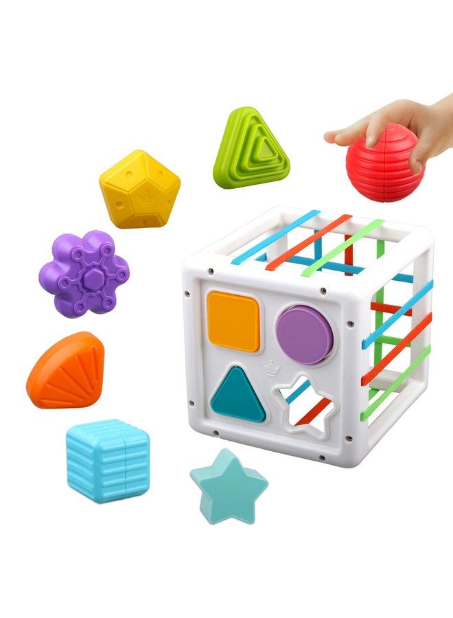 Baby Sensory Shape Sorter Blocks Toy Activity Cube Bins Montessori Educational Learning Fine Motor Skills Toys For Babies Toddlers 6 12 18 Months Age 1 2 3 One Two Year Old Boys Girls Gifts - Image 2