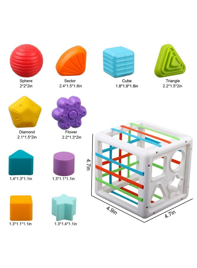 Baby Sensory Shape Sorter Blocks Toy Activity Cube Bins Montessori Educational Learning Fine Motor Skills Toys For Babies Toddlers 6 12 18 Months Age 1 2 3 One Two Year Old Boys Girls Gifts - Image 4