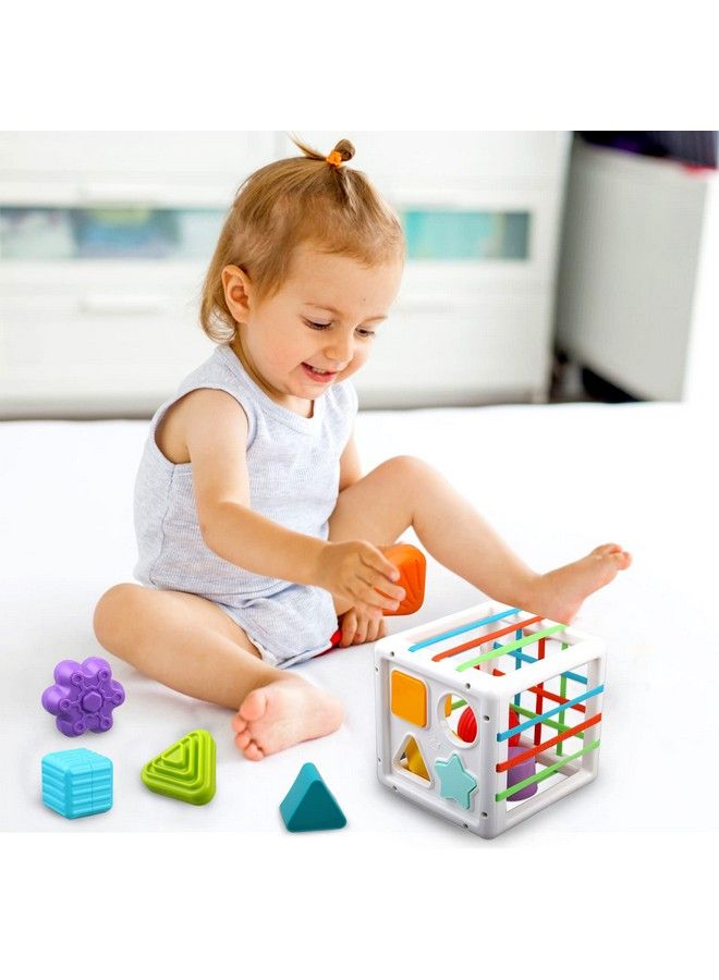 Baby Sensory Shape Sorter Blocks Toy Activity Cube Bins Montessori Educational Learning Fine Motor Skills Toys For Babies Toddlers 6 12 18 Months Age 1 2 3 One Two Year Old Boys Girls Gifts - Image 5