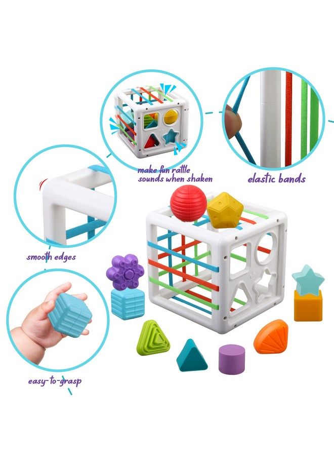 Baby Sensory Shape Sorter Blocks Toy Activity Cube Bins Montessori Educational Learning Fine Motor Skills Toys For Babies Toddlers 6 12 18 Months Age 1 2 3 One Two Year Old Boys Girls Gifts - Image 3