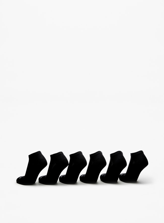 Logo Detail Ankle Length Sports Socks - Set of 6
