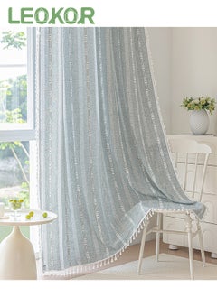 LEOKOR 1 Panels Embroidered Farmhouse Sliding Door Curtain Boho Curtains 140*220CM  - Image 1