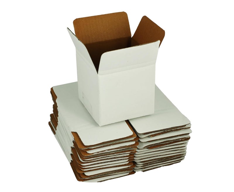 DCGPAC صندوق مكعب عالمي صغير أبيض للتغليف الآمن 4x4x4 في صناديق كرتونية مضلعة 3 طبقات متينة للتعبئة والشحن صناديق متعددة الاستخدامات 4"Lx4"Wx4"H (عبوة من 100) - Image 3