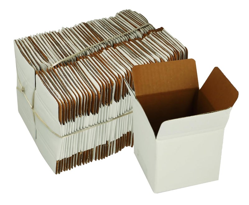 DCGPAC صندوق مكعب عالمي صغير أبيض للتغليف الآمن 4x4x4 في صناديق كرتونية مضلعة 3 طبقات متينة للتعبئة والشحن صناديق متعددة الاستخدامات 4"Lx4"Wx4"H (عبوة من 100) - Image 4