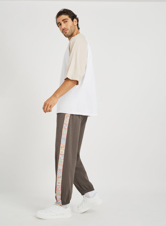 Styli Side Motif Printed Tape Relaxed Fit Joggers  - Image 2
