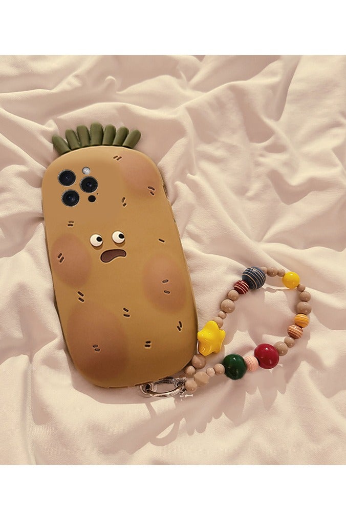 general Compatible with iPhone 16 Pro Case, Potato Pattern Soft Silicone Gel Protective Case for Women Girls - Image 1