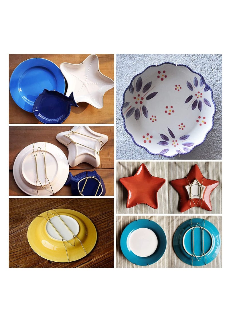 Captaintech Wall Plate Hangers, Invisible Holder Plates Hangers Decorative Sheet Metal in Various Sizes with 12 Hooks for and Art, 6 8 10 Inches - Image 2