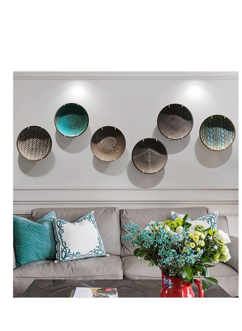 Captaintech Wall Plate Hangers, Invisible Holder Plates Hangers Decorative Sheet Metal in Various Sizes with 12 Hooks for and Art, 6 8 10 Inches - Image 3